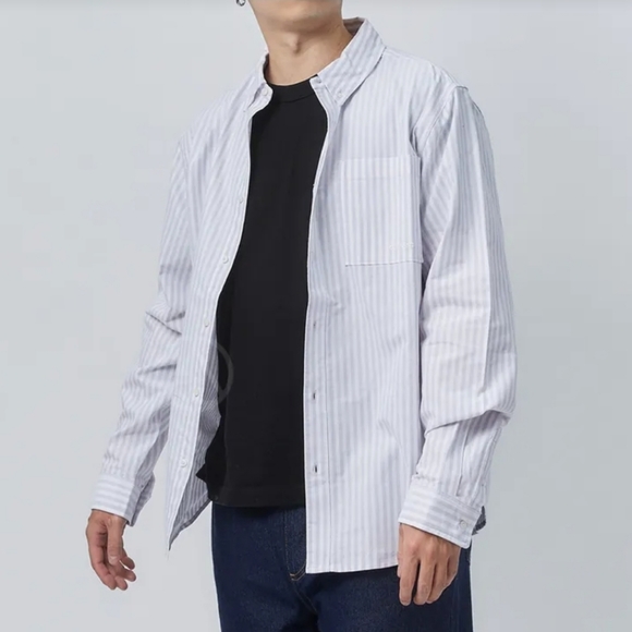 Striped Oxford Button-Up Shirt - Picture 2 of 7